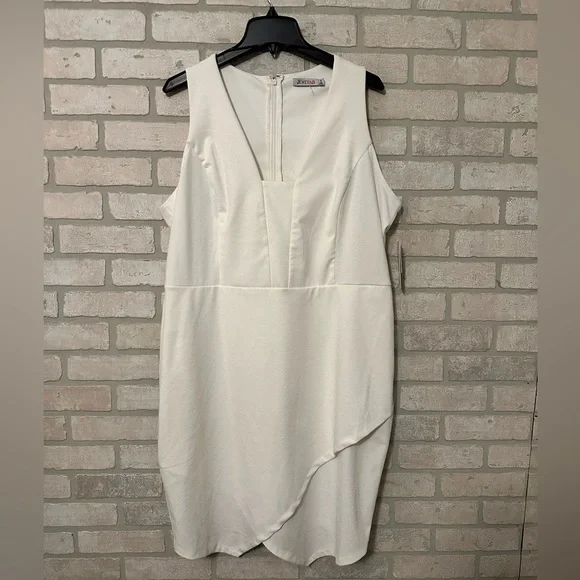 JustFab | Dresses | Plus Size White Cutout Sleeveless Sheath Dress 2x |  Poshmark